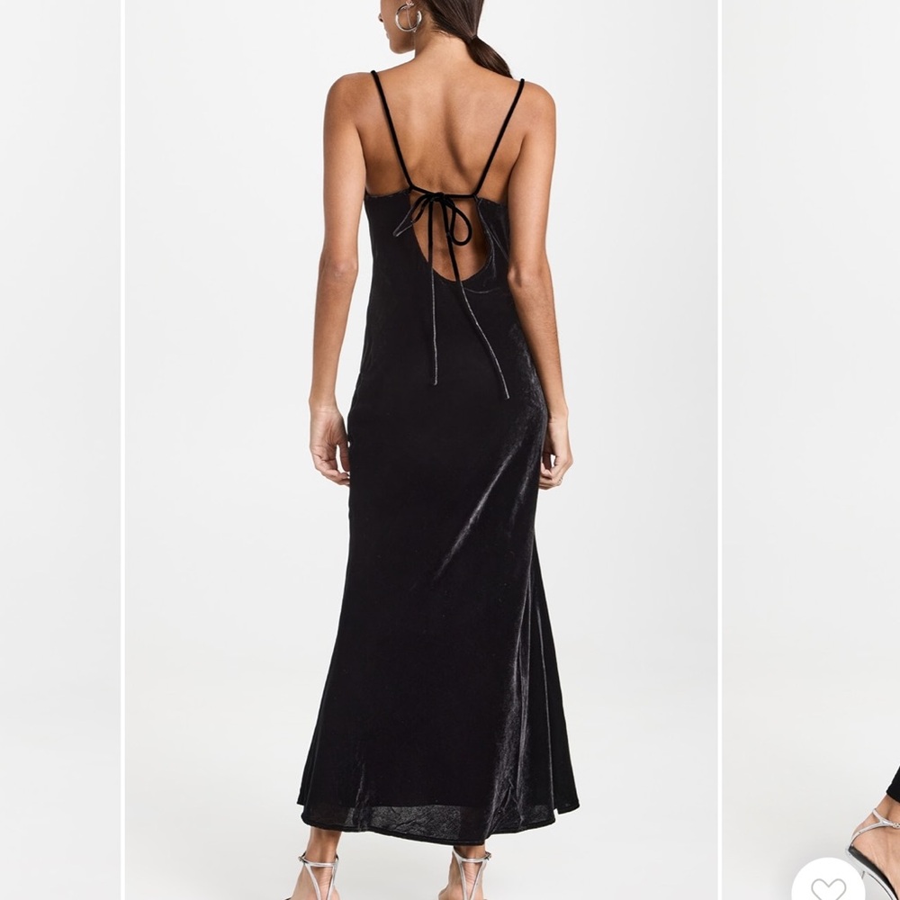 RHODE Jemima Black Velvet Dress NWT - Picture 2 of 9